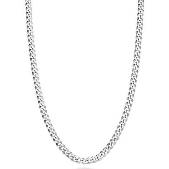 925 Sterling Silver 3.5mm Cuban Link Chain Necklace Unisex Italian Jewelry - Picture 7 of 7